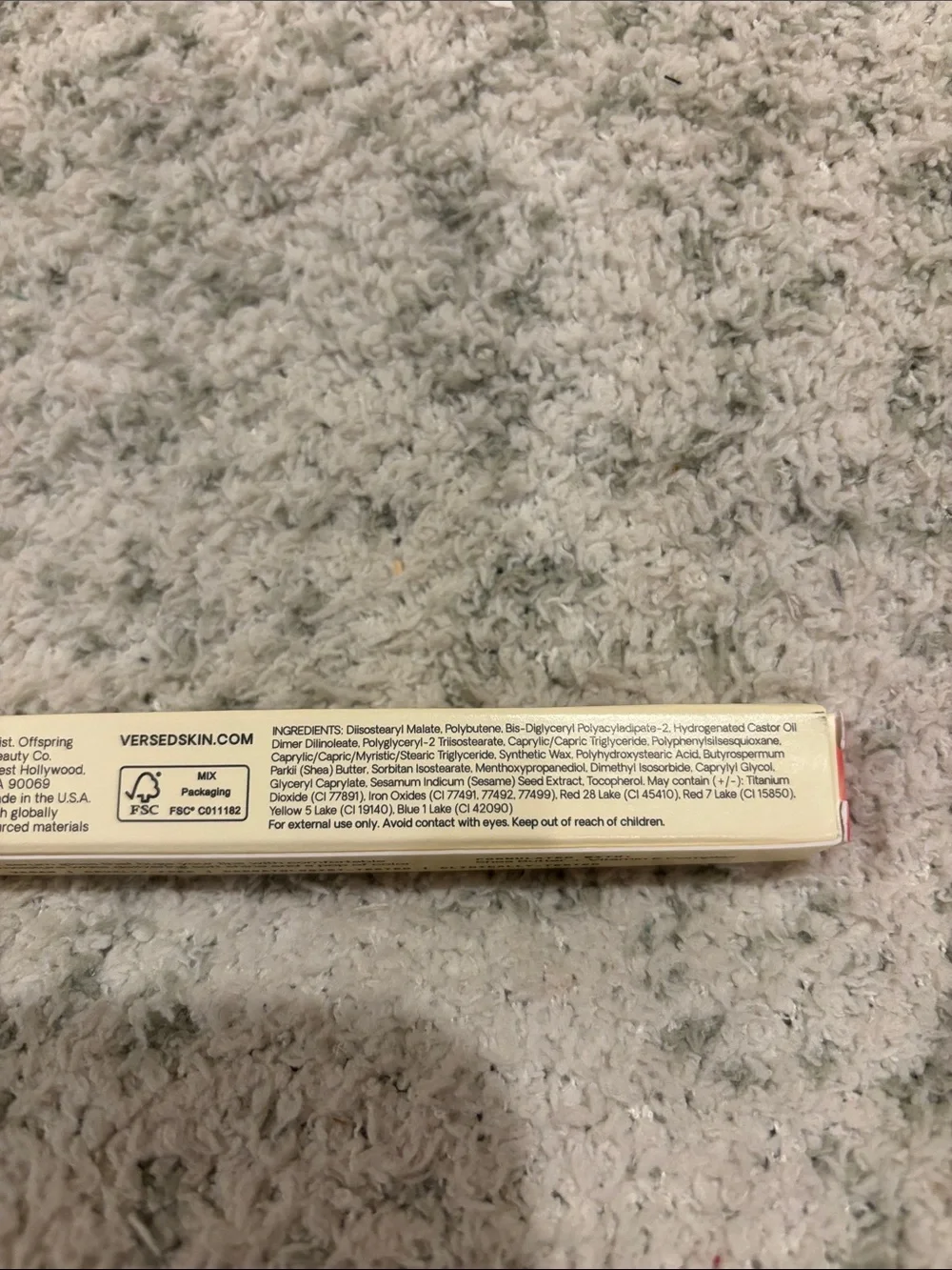 Versed Tinted Lip Serum in Flamingo peachy pink, NWT .06 oz